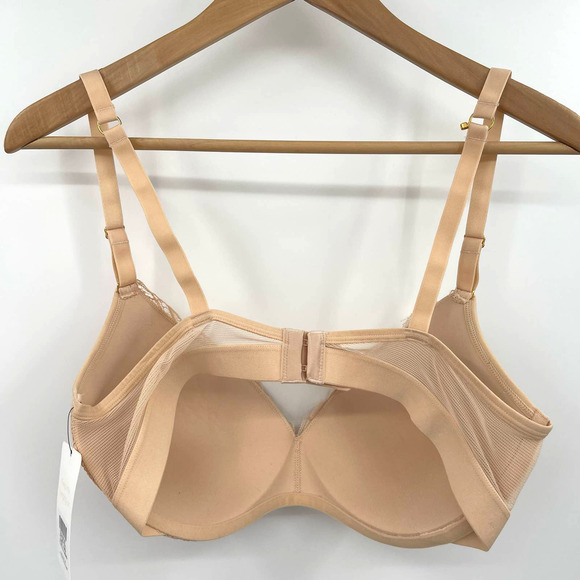 NWT Lively The Lace No-Wire Push-Up Bra in Toasted Almond Size 38D Nude Wireless - Picture 13 of 16